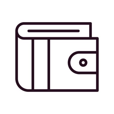 cüzdan düz simgesi, vektör illüstrasyonu