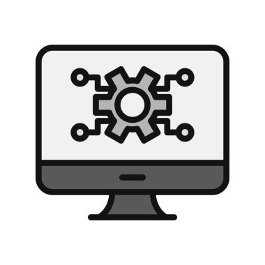 bilgisayar vektörü ince çizgi simgesi