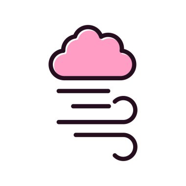 Hava ikonu vektör illüstrasyonu. Rüzgarlı 