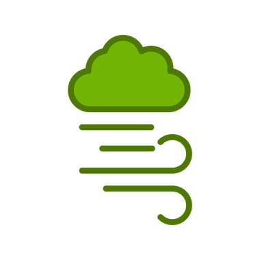 Hava ikonu vektör illüstrasyonu. Rüzgarlı 