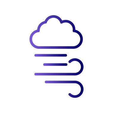 Hava ikonu vektör illüstrasyonu. Rüzgarlı 