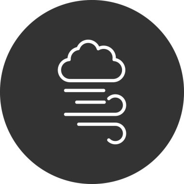 Hava ikonu vektör illüstrasyonu. Rüzgarlı 