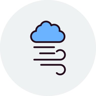 Hava ikonu vektör illüstrasyonu. Rüzgarlı 