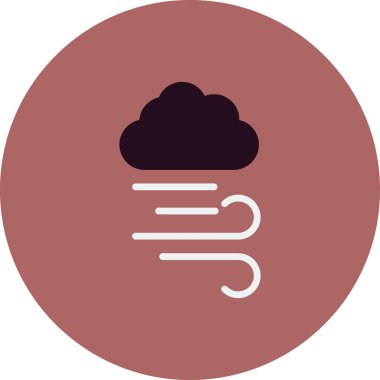 Hava ikonu vektör illüstrasyonu. Rüzgarlı 