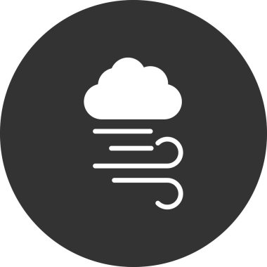 Hava ikonu vektör illüstrasyonu. Rüzgarlı 