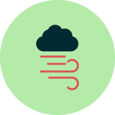 Hava ikonu vektör illüstrasyonu. Rüzgarlı 