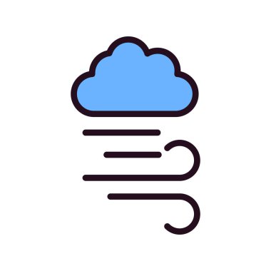 Hava ikonu vektör illüstrasyonu. Rüzgarlı 