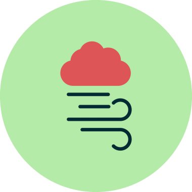 Rüzgarlı hava ikonu vektör illüstrasyonu