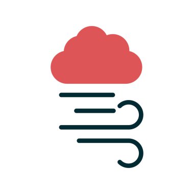 Rüzgarlı hava ikonu vektör illüstrasyonu