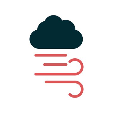 Hava ikonu vektör illüstrasyonu. Rüzgarlı 