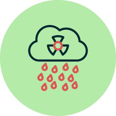 Asit yağmuru simgesi, vektör illüstrasyonu