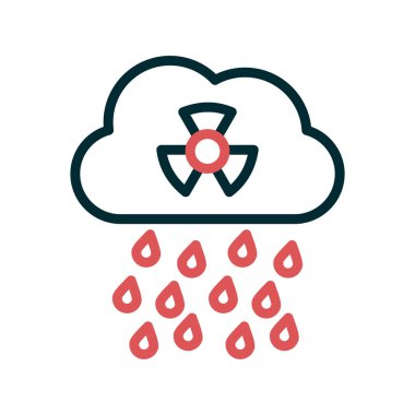 Asit yağmuru simgesi, vektör illüstrasyonu