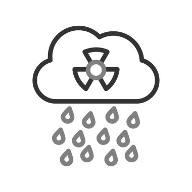 Asit yağmuru simgesi, vektör illüstrasyonu