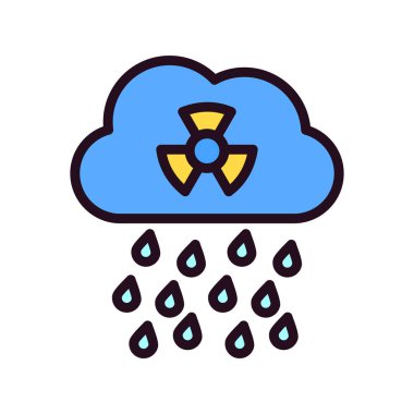 Asit yağmuru simgesi, vektör illüstrasyonu