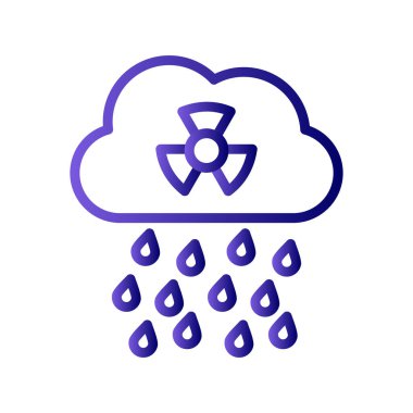 Asit yağmuru simgesi, vektör illüstrasyonu