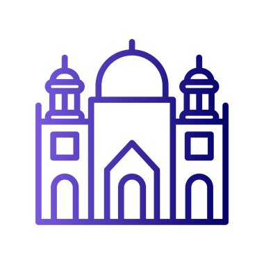 Badshahi Camii, mimarlık, vektör illüstrasyonu 