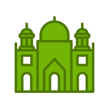 Badshahi Mosque, building architecture, vector illustration 