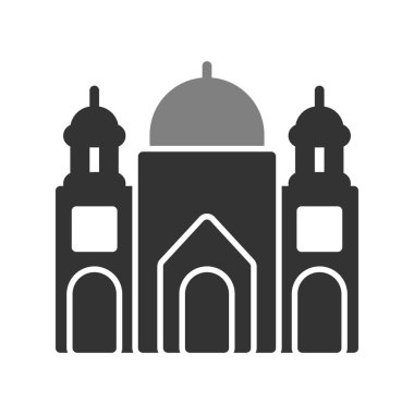 Badshahi Camii, mimarlık, vektör illüstrasyonu 