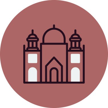 Badshahi Mosque, building architecture, vector illustration 