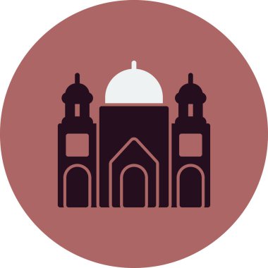 Badshahi Camii, mimarlık, vektör illüstrasyonu 