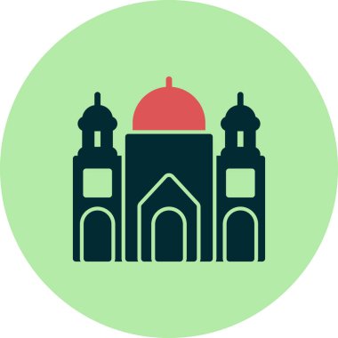 Badshahi Camii, mimarlık, vektör illüstrasyonu 