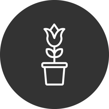 Lale çiçeği saksı vektör resimlemesi