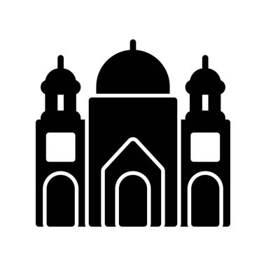 Badshahi Camii, mimarlık, vektör illüstrasyonu 