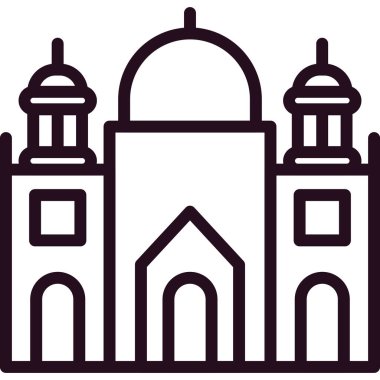 Badshahi Camii, mimarlık, vektör illüstrasyonu 