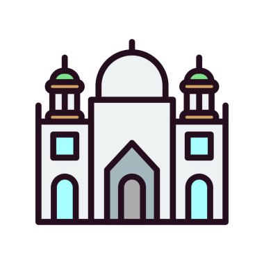 Badshahi Mosque, building architecture, vector illustration 