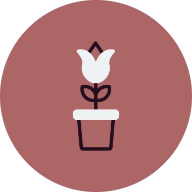 Lale çiçeği saksı vektör resimlemesi