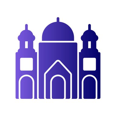 Badshahi Camii, mimarlık, vektör illüstrasyonu 