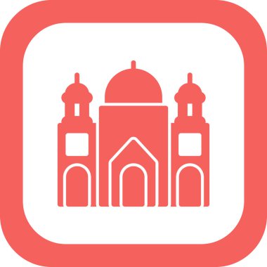 Badshahi Camii, mimarlık, vektör illüstrasyonu 