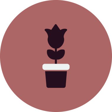 Lale çiçeği saksı vektör resimlemesi