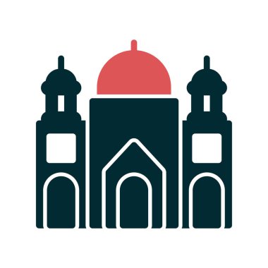 Badshahi Mosque, building architecture, vector illustration 