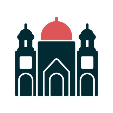 Badshahi Mosque, building architecture, vector illustration  clipart