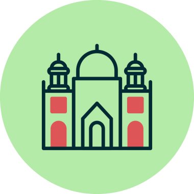 Badshahi Camii, mimarlık, vektör illüstrasyonu 