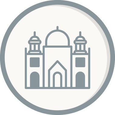 Badshahi Camii, mimarlık, vektör illüstrasyonu 