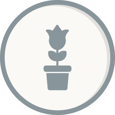 Lale çiçeği saksı vektör resimlemesi