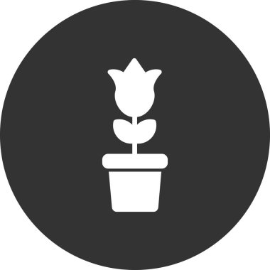 Lale çiçeği saksı vektör resimlemesi