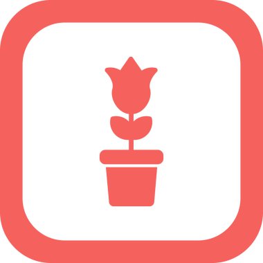 Lale çiçeği saksı vektör resimlemesi