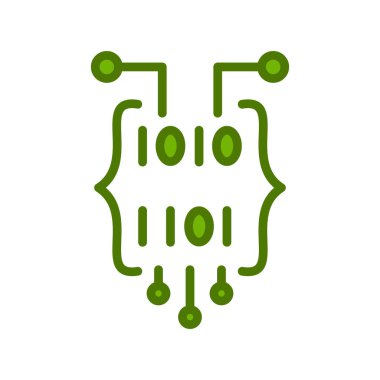 İkili Kod Ağ simgesinin vektör çizimi 