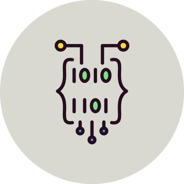 İkili kod modern simgesinin vektör illüstrasyonu