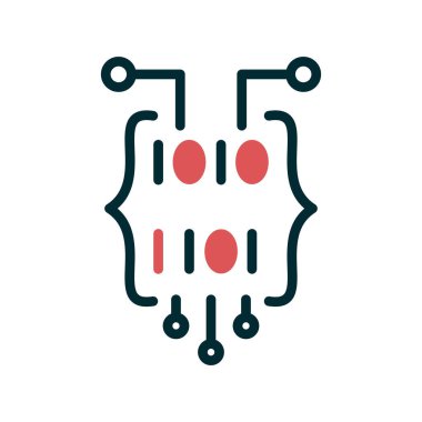 İkili Kod Ağ simgesinin vektör çizimi 