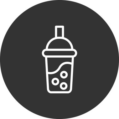 Kokteyl simgesinin vektör çizimi izole edilmiş