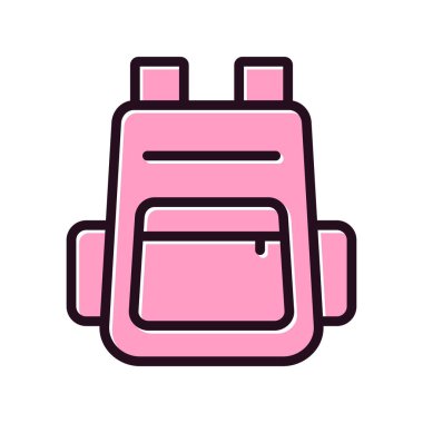 sırt çantası simgesi vektör illüstrasyonu