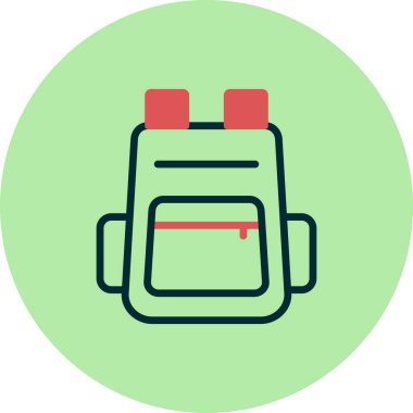 sırt çantası simgesi vektör illüstrasyonu