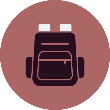 sırt çantası simgesi vektör illüstrasyonu