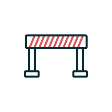 yol bariyeri simgesi, vektör illüstrasyonu
