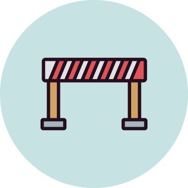 yol bariyeri simgesi, vektör illüstrasyonu