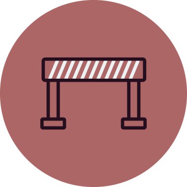 yol bariyeri simgesi, vektör illüstrasyonu